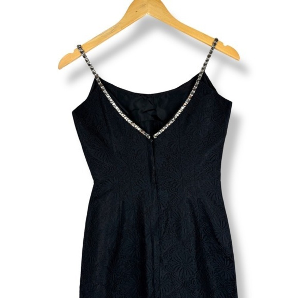 Lilli Diamond Black Lace Wiggle Dress Womens‎ Size Small Glam Vintage 50s 60s - Picture 12 of 16